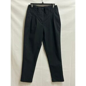J.Crew Womens Black High Rise Pleated Tapered Ankle Trousers Size 4